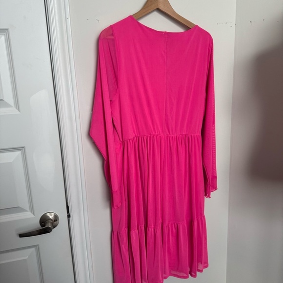 Torrid Elegant Pink Dress long sleeve 1X - Picture 6 of 7